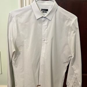 Bar III mens dress shirt size L white button up